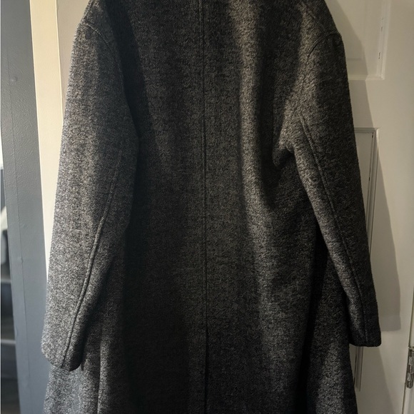 Zara Black and Gray Herringbone Coat - Picture 5 of 7
